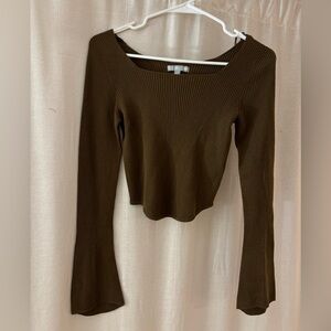 Uniqlo X Mame Kurogouchi - ribbed square neck long sleeve - small